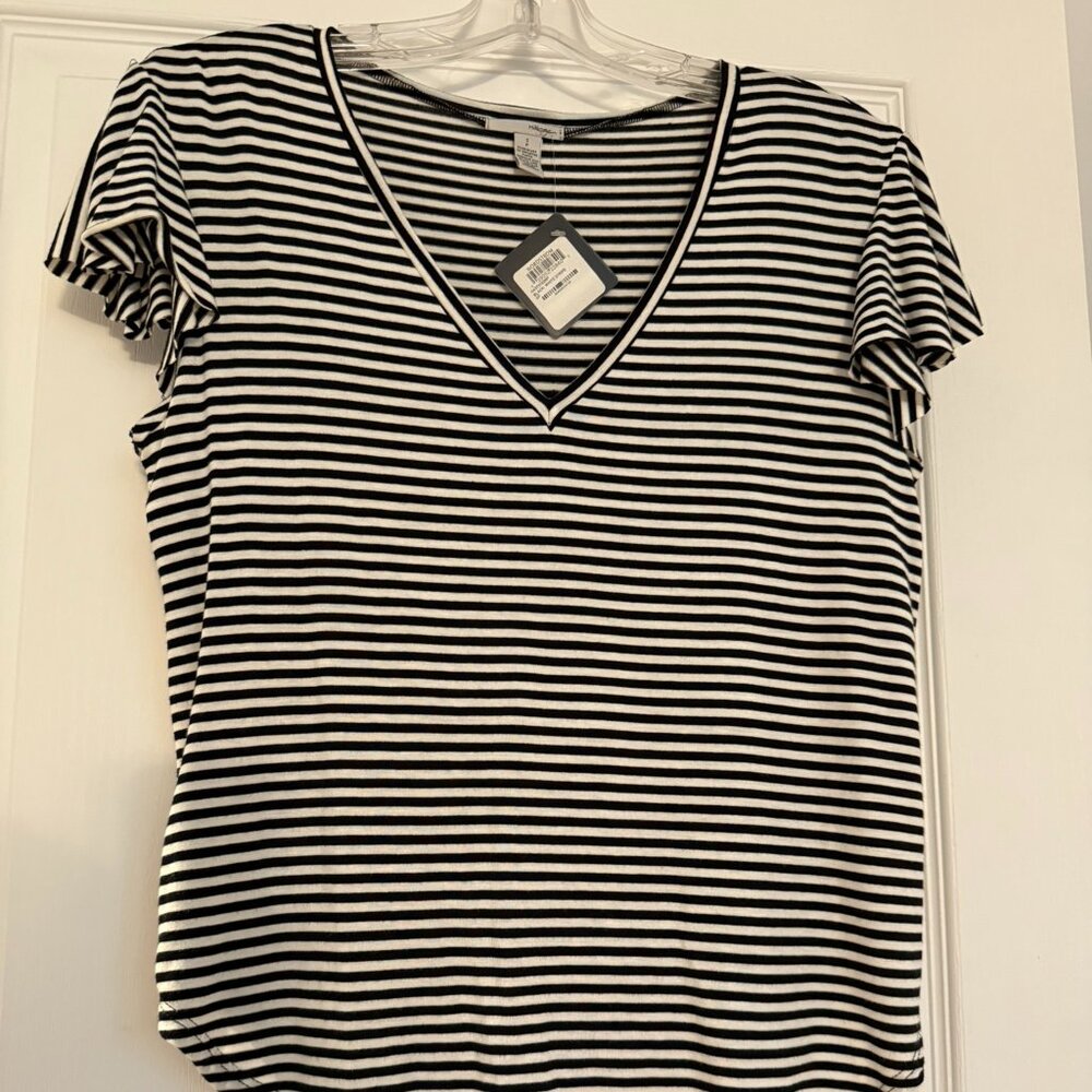 NWT Halogen Flutter Sleeve shirt, SP, blue